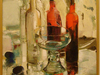 Ludmila Sadikova. The Still life with red bottles  c.o._ 2010