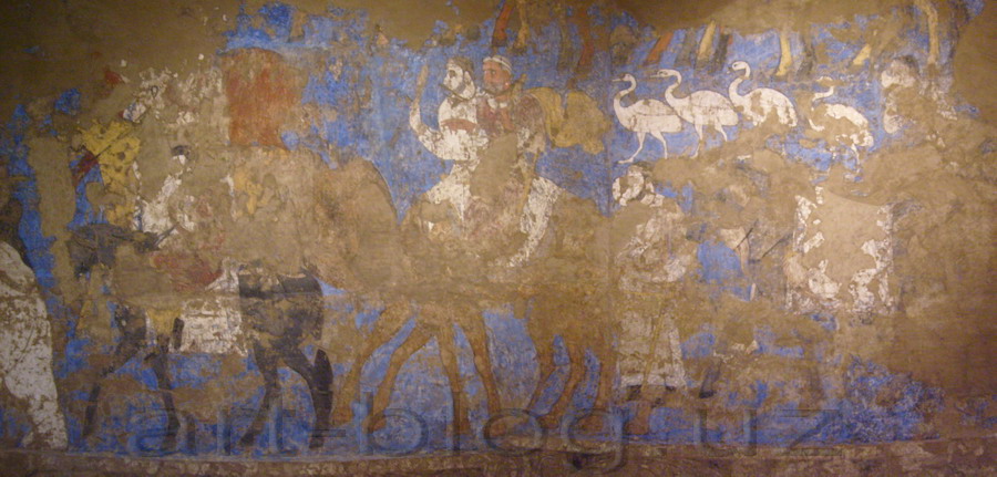 Росписи Афросиаба. Охота. Музей Афросиаба в Самарканде. 2011
