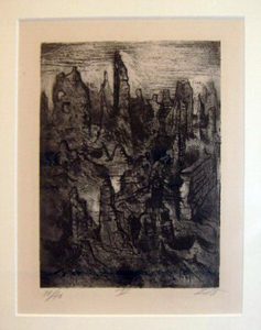 Otto Diks. The Ruins of Langemark,  1924 etching opus VI
