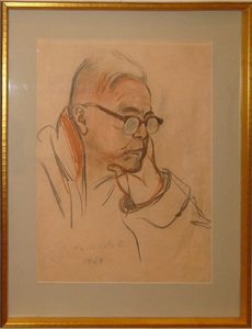 Portrait of a man with glasses. 1964. family property