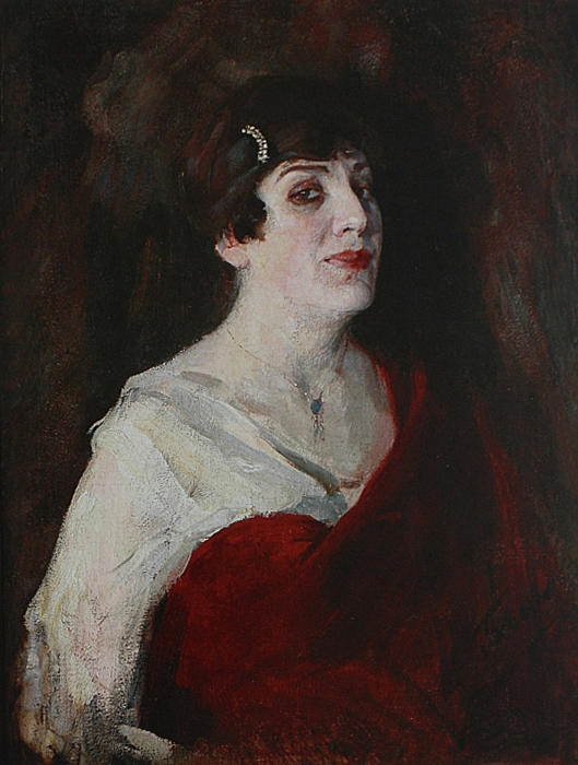 П.П. Беньков Портрет В.Шемулевич (Дама в красном). 1910-е