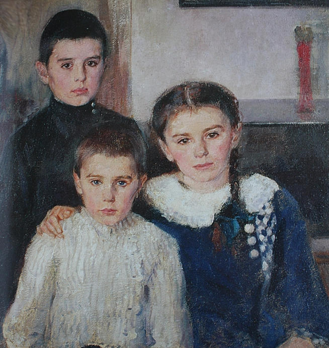 П.П. Беньков Портрет детей Ковалевских. 1914-1915