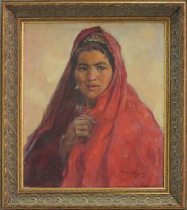 А. Винер. Девушка в красном платке. 1960