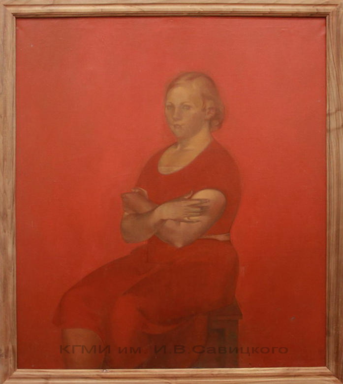Никритин С.Р. (1898 -1965) Портрет девушки в красном. 1935