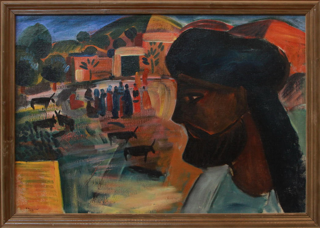 Тансыкбаев У. Портрет узбека на фоне Самарканда. 1934