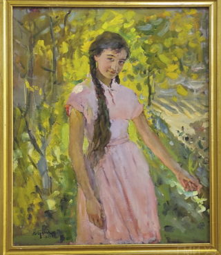 Абдулхак Абдуллаев. Девушка в саду.1956
