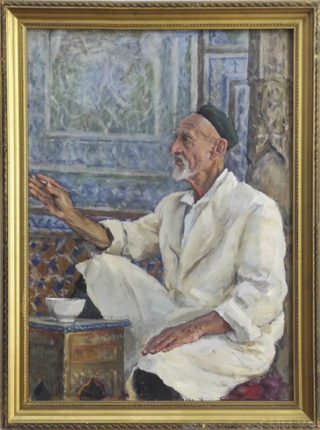 Абдулхак Абдуллаев. Портрет народного матера Я. Рауфова. 1958