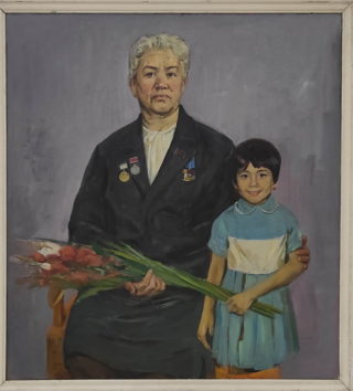 Саидов М.А._Портрет М.Саматовой - Старейшей учительницы Узбекистана_1987