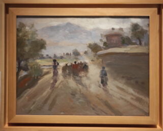 Урал Тансыкбаев. На улице кишлака.1941