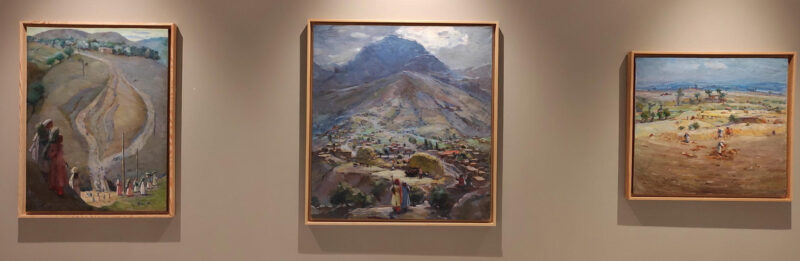 Урал Тансыкбаев. С работы, В горном колхозе, Жатва. 1944