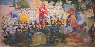 Урал Тансыкбаев. Сбор хлопка. около 1936