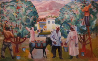 Урал Тансыкбаев. Сбор яблок .1933