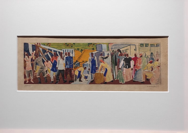 Урал Тансыкбаев. Строительство. Эскиз фрески.1936