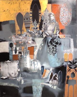 Бобур Исмоилов. Аппликация. Завтрак узбекской девушки